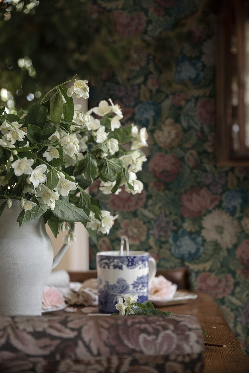3595 Nightingale Garden Mural Dark Multi Cottage Garden Wallpaper by Boråstapeter