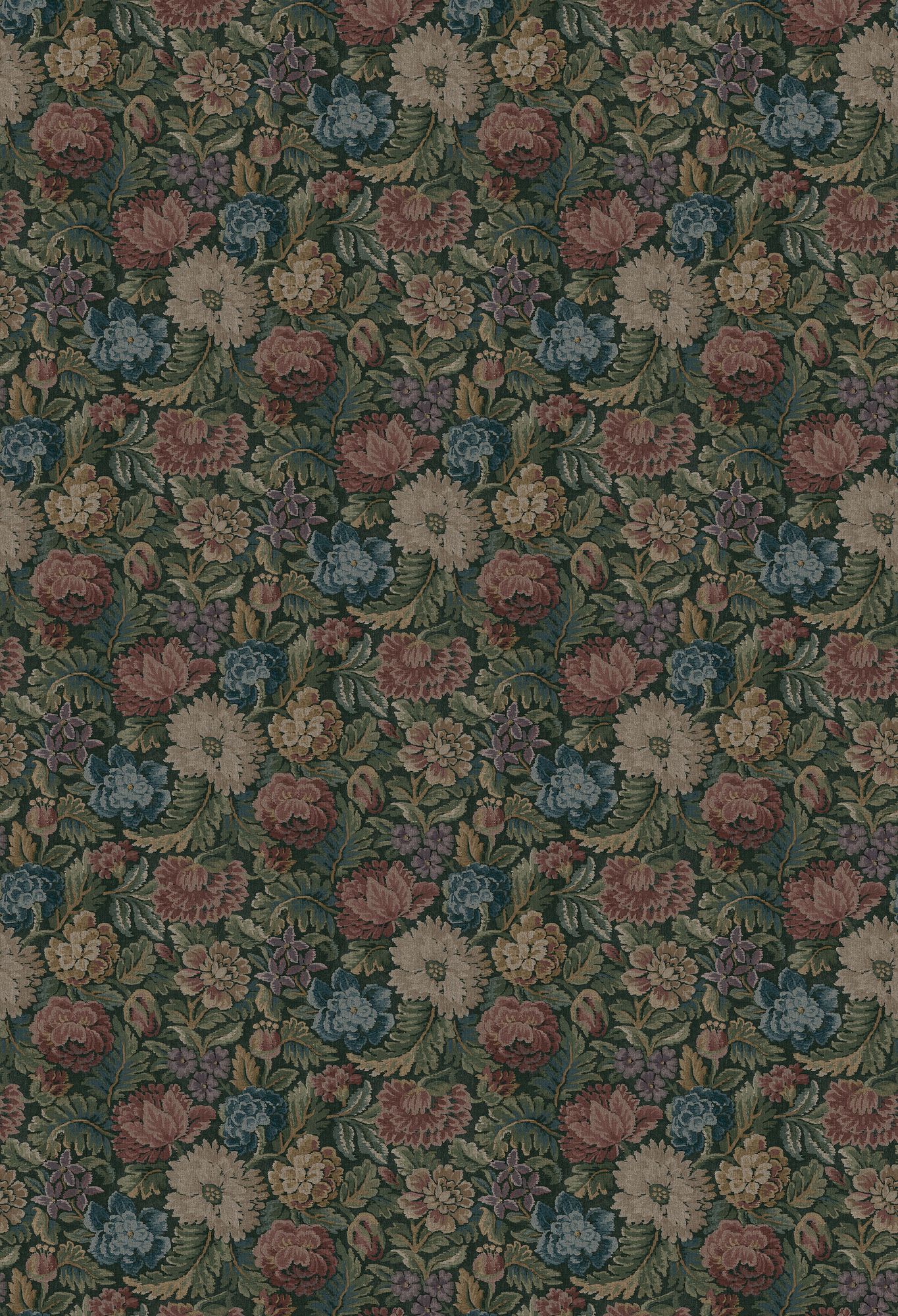 3595 Nightingale Garden Mural Dark Multi Cottage Garden Wallpaper by Boråstapeter