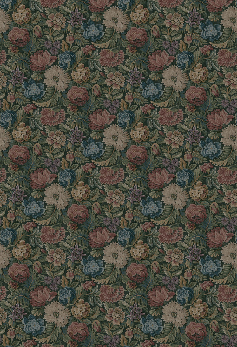 3595 Nightingale Garden Mural Dark Multi Cottage Garden Wallpaper by Boråstapeter
