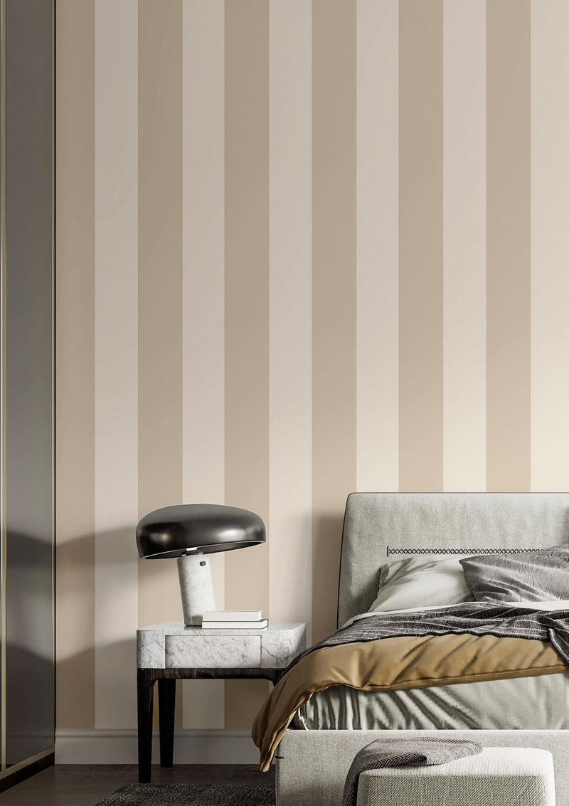 35964 Wide Stripe Beige Wallpaper by Galerie