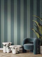 35965 Wide Stripe Green Wallpaper by Galerie