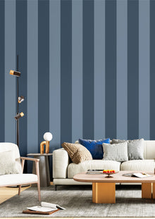35966 Wide Stripe Blue Wallpaper by Galerie