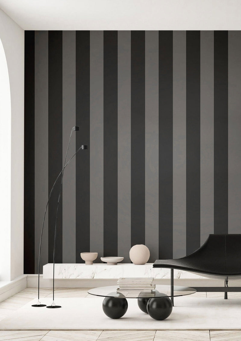 35969 Wide Stripe Silver Grey Wallpaper by Galerie