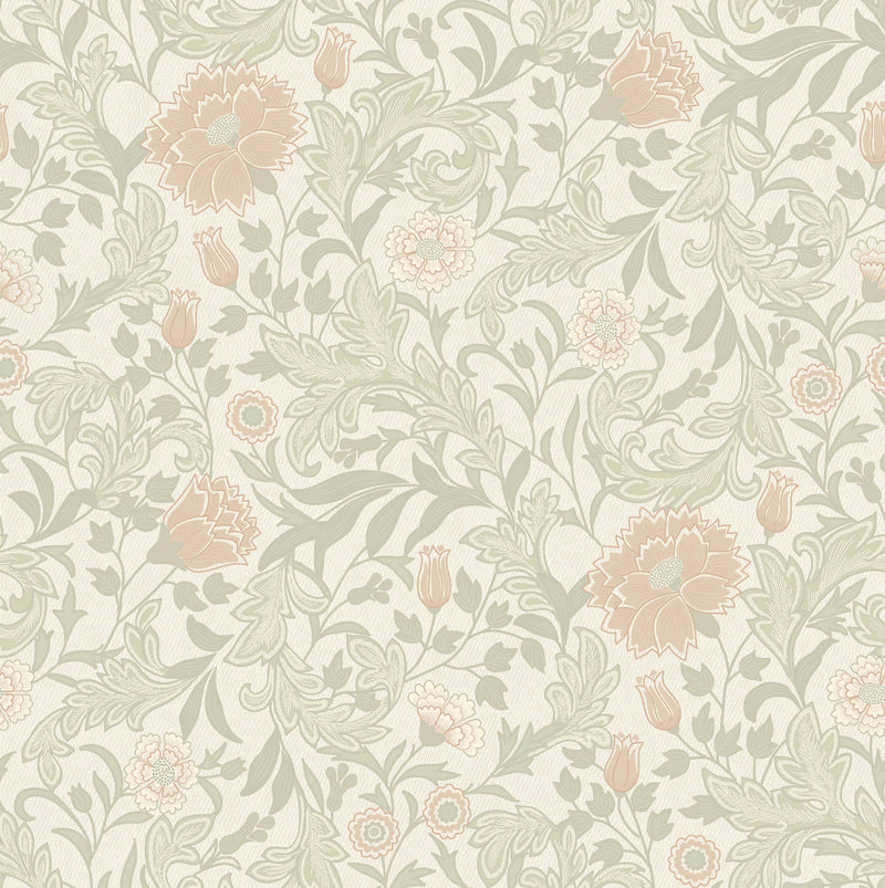 36301 Bilbury Sage Coral Opus Wallpaper by Holden Decor