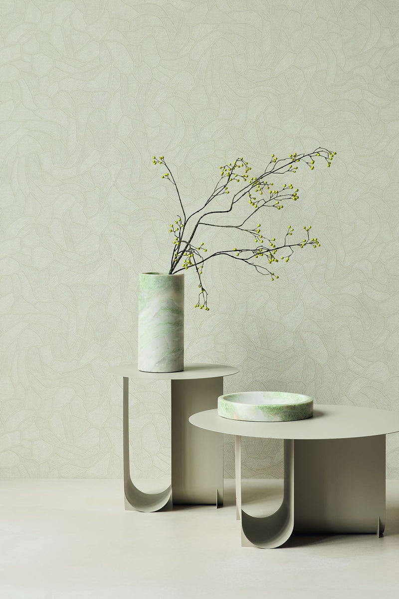 363217 Organic Stone Green Wallpaper by Eijffinger