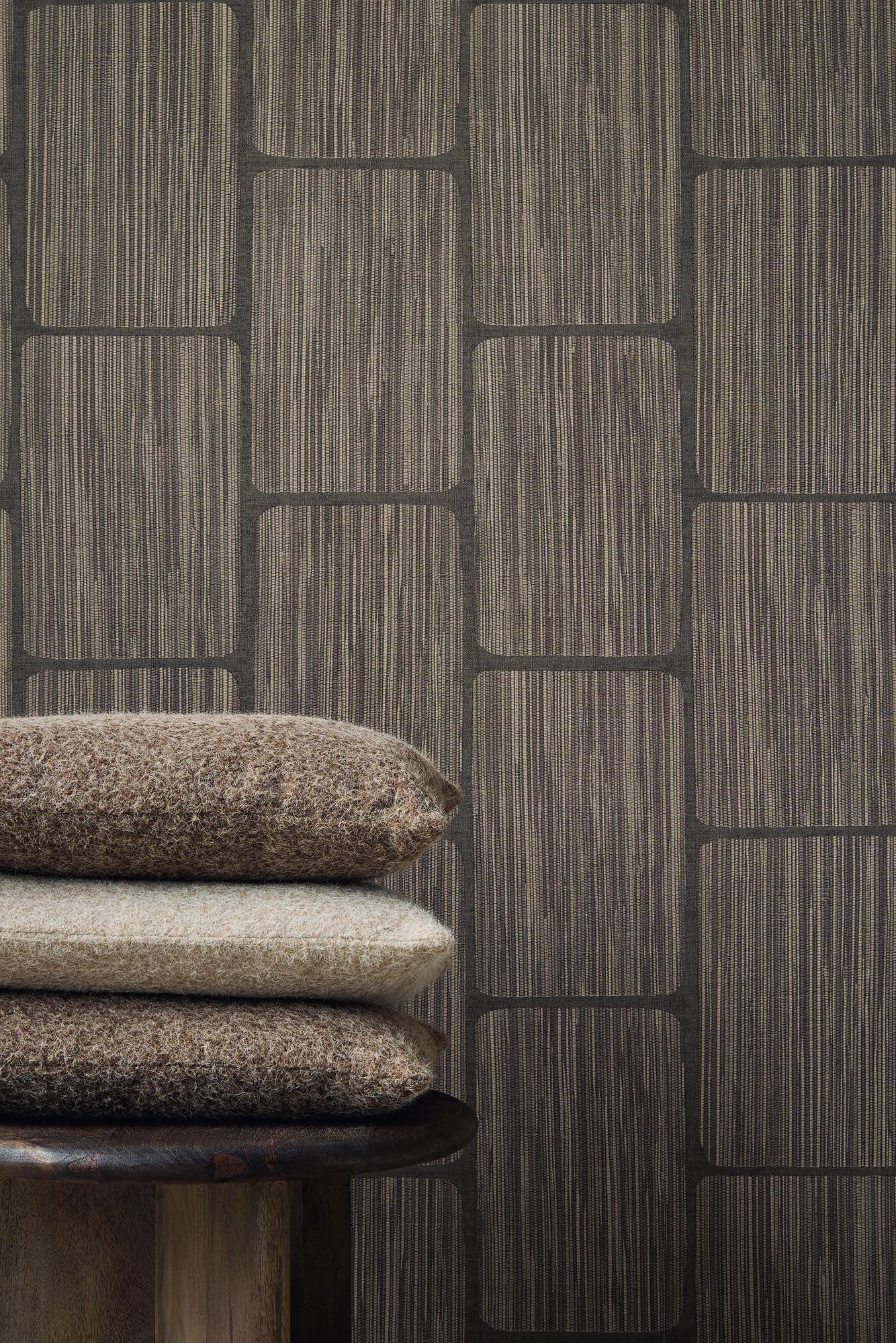 363250 Geometric Block Taupe Wallpaper by Eijffinger