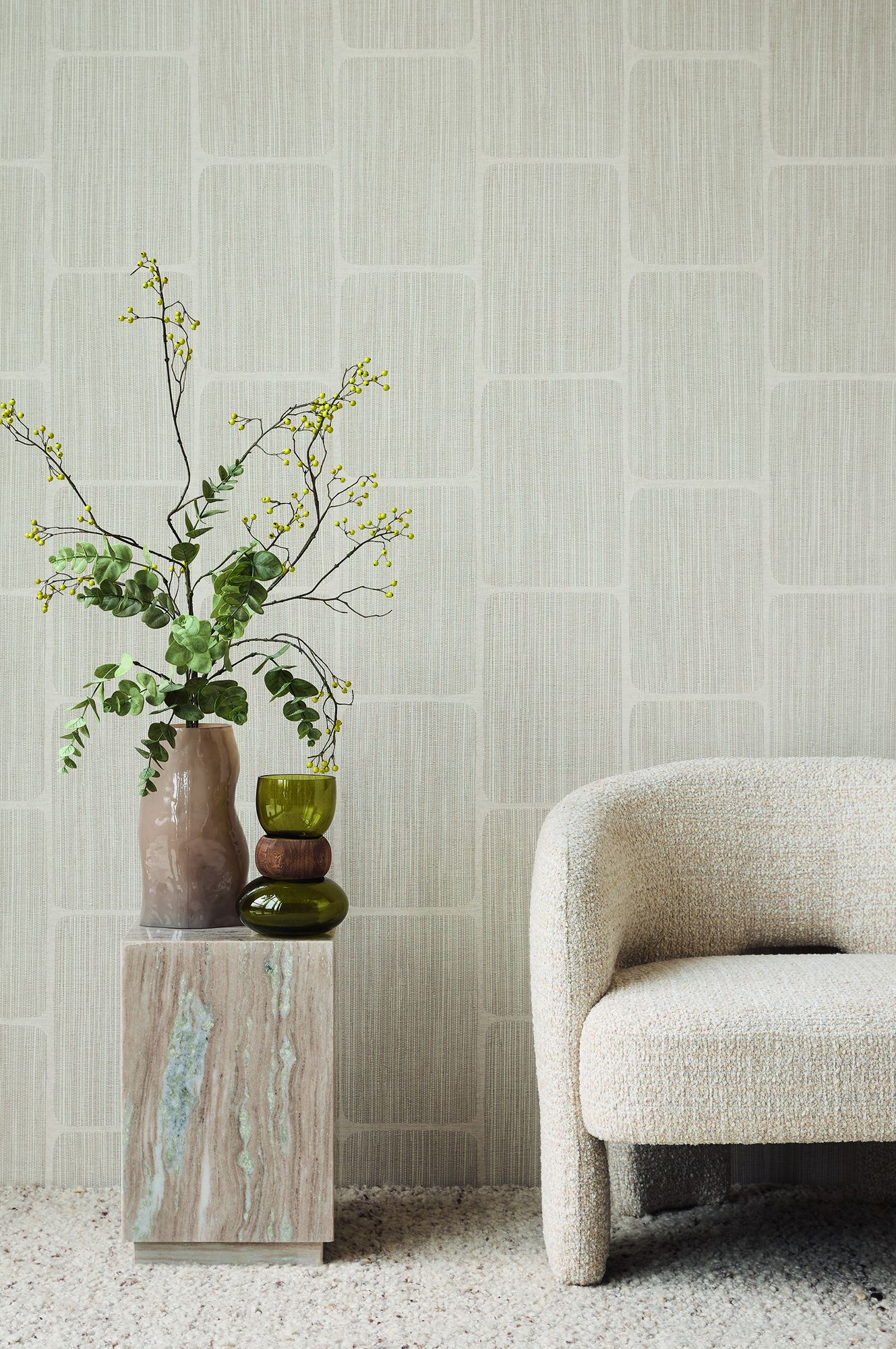 363252 Geometric Block Cream Wallpaper by Eijffinger