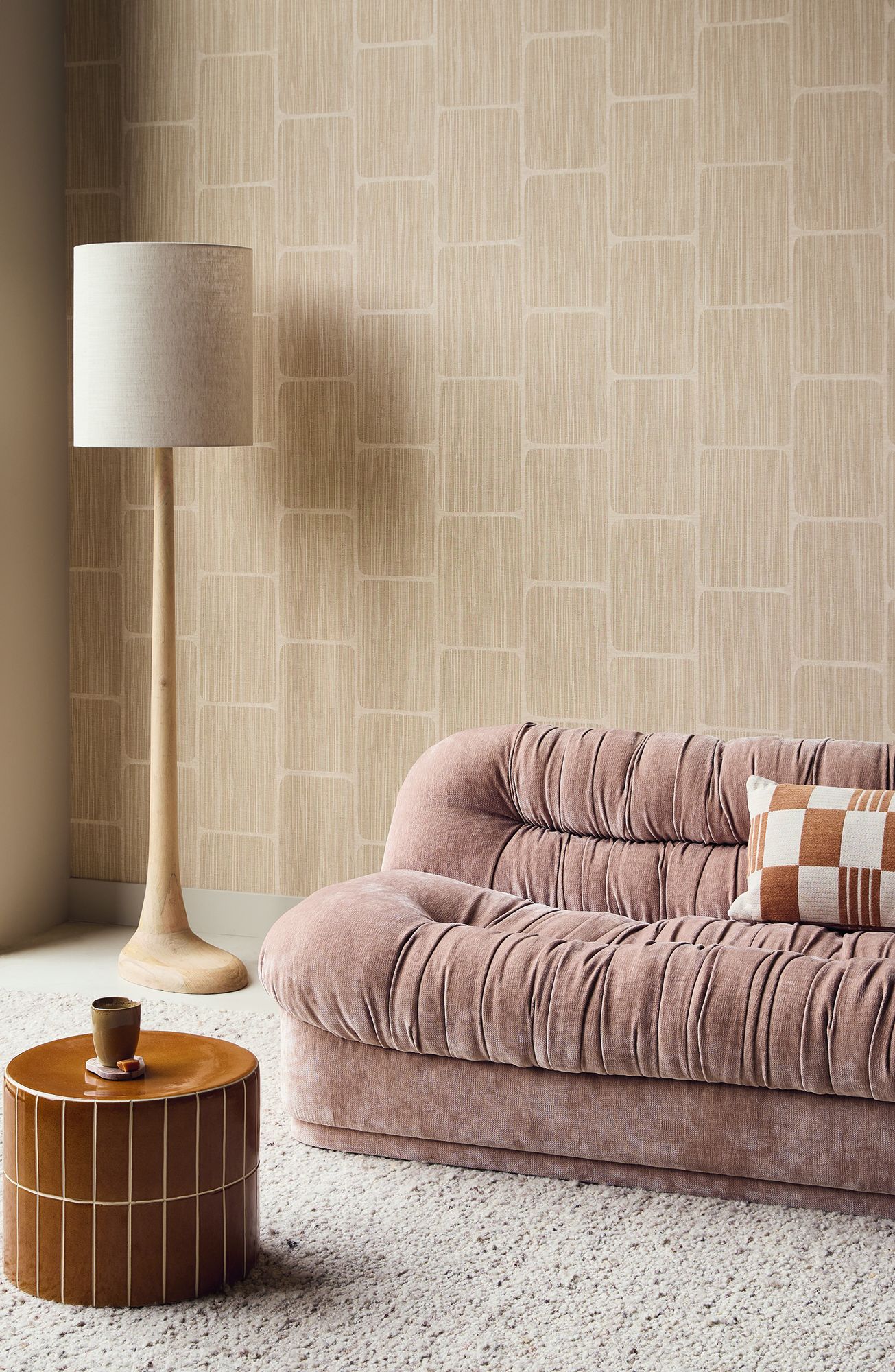 363253 Geometric Block Taupe Wallpaper by Eijffinger