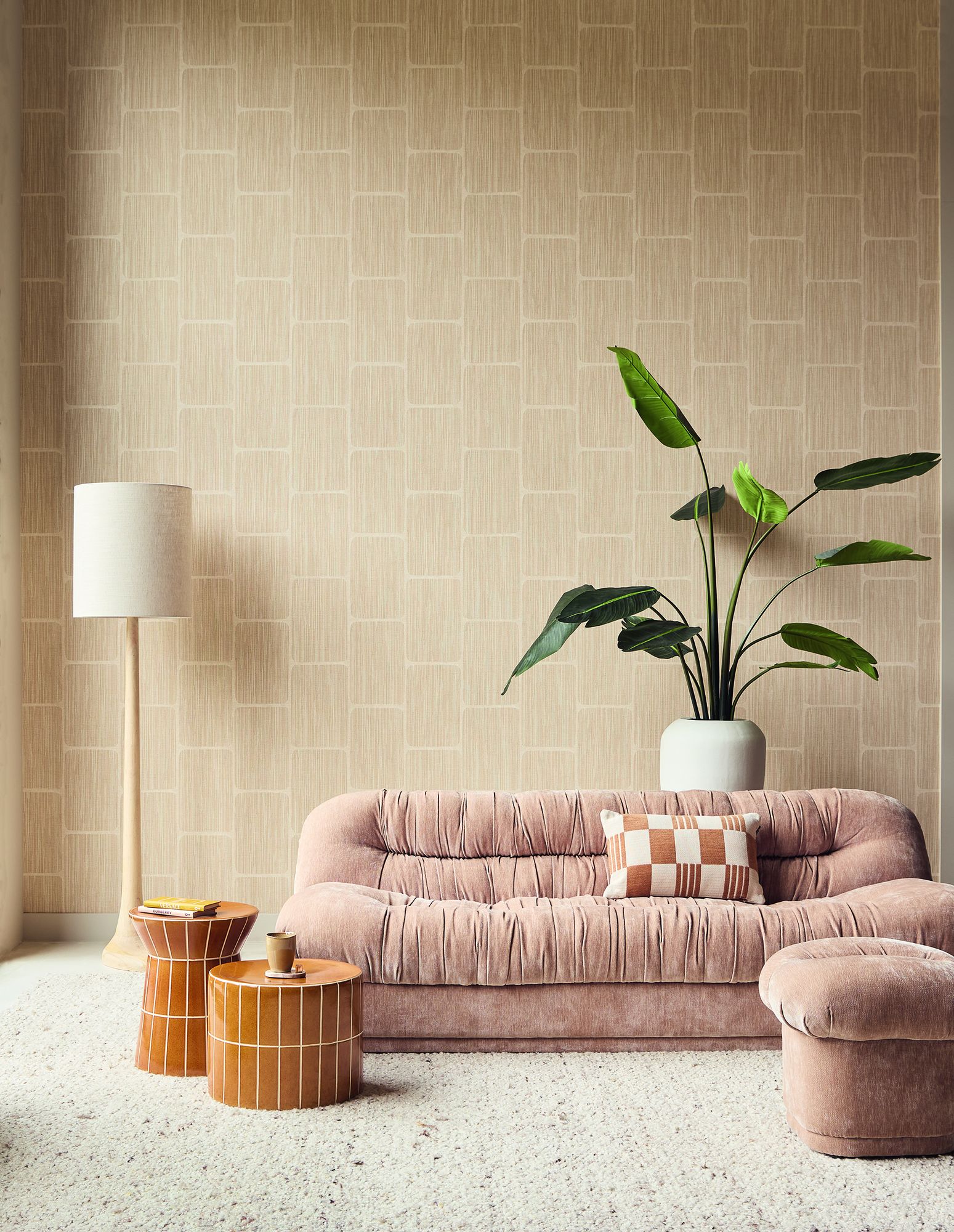 363253 Geometric Block Taupe Wallpaper by Eijffinger
