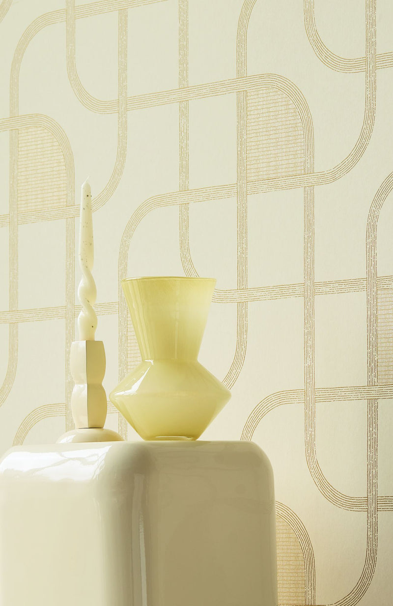 363260 Linear Weave Cream Wallpaper by Eijffinger