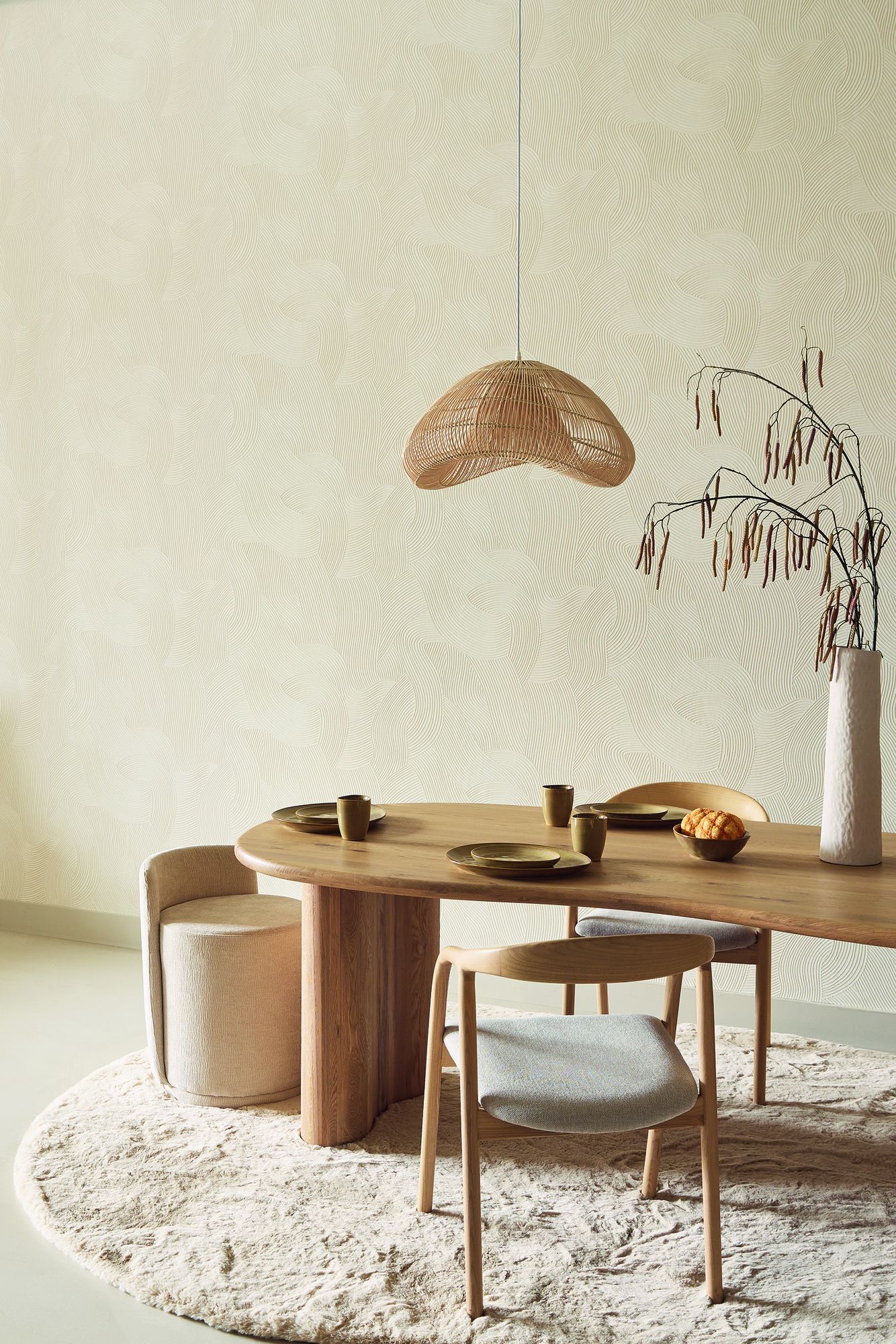 363271 Organic Wave Sand Wallpaper by Eijffinger