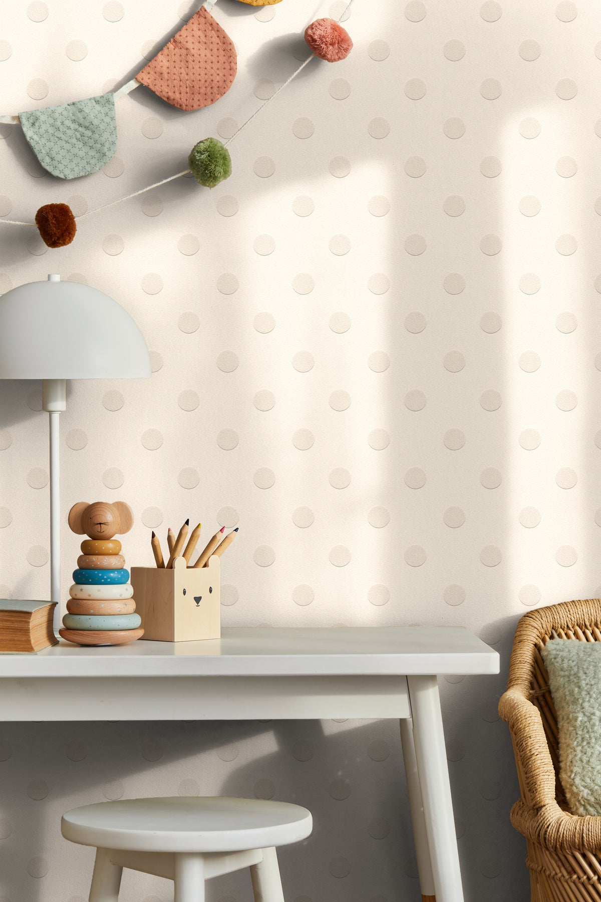 Spot Cream Kids Studio Wallpaper by A S Creation