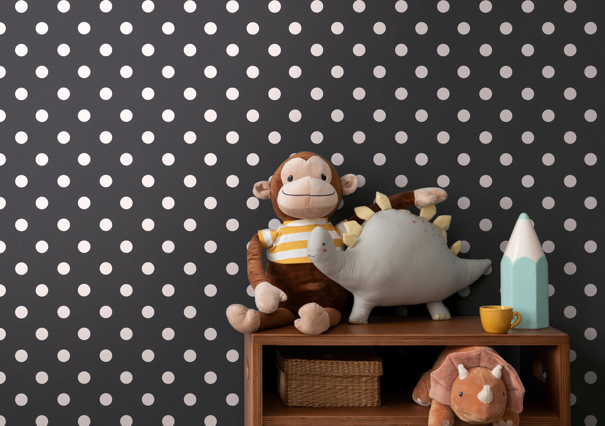 Spot Black Kids Studio Wallpaper by A S Creation - room