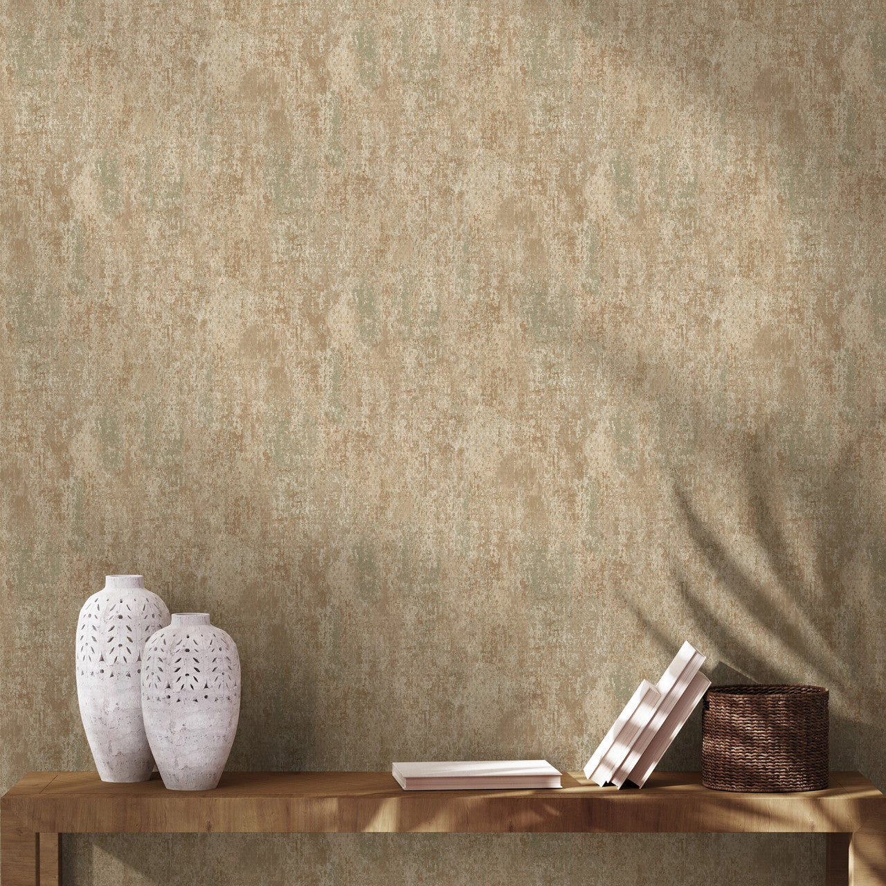 36336 Austin Rust/Beige Wallpaper by Holden Decor