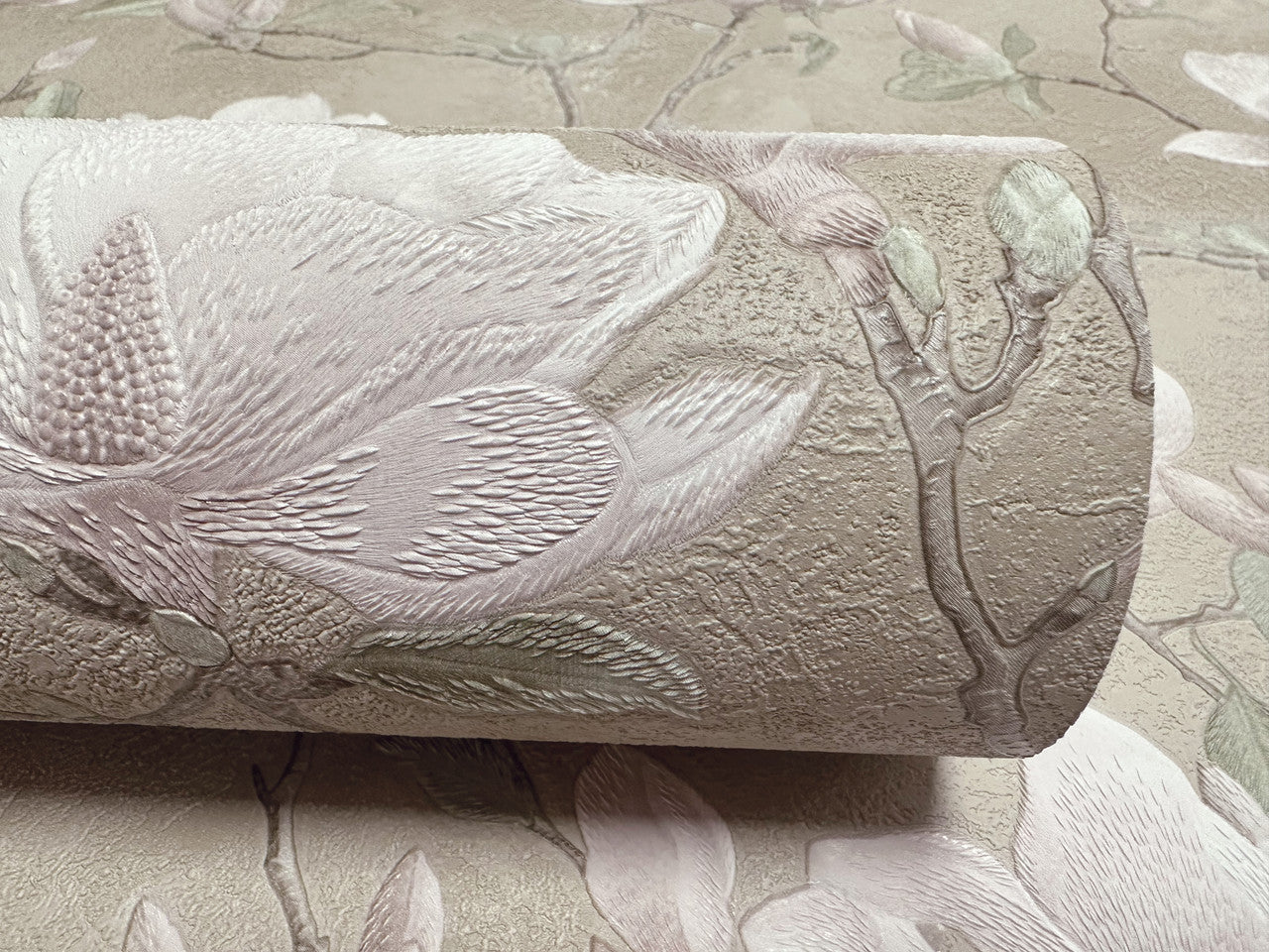 36400 Petalina Beige / Pink Opus Wallpaper by Holden Decor