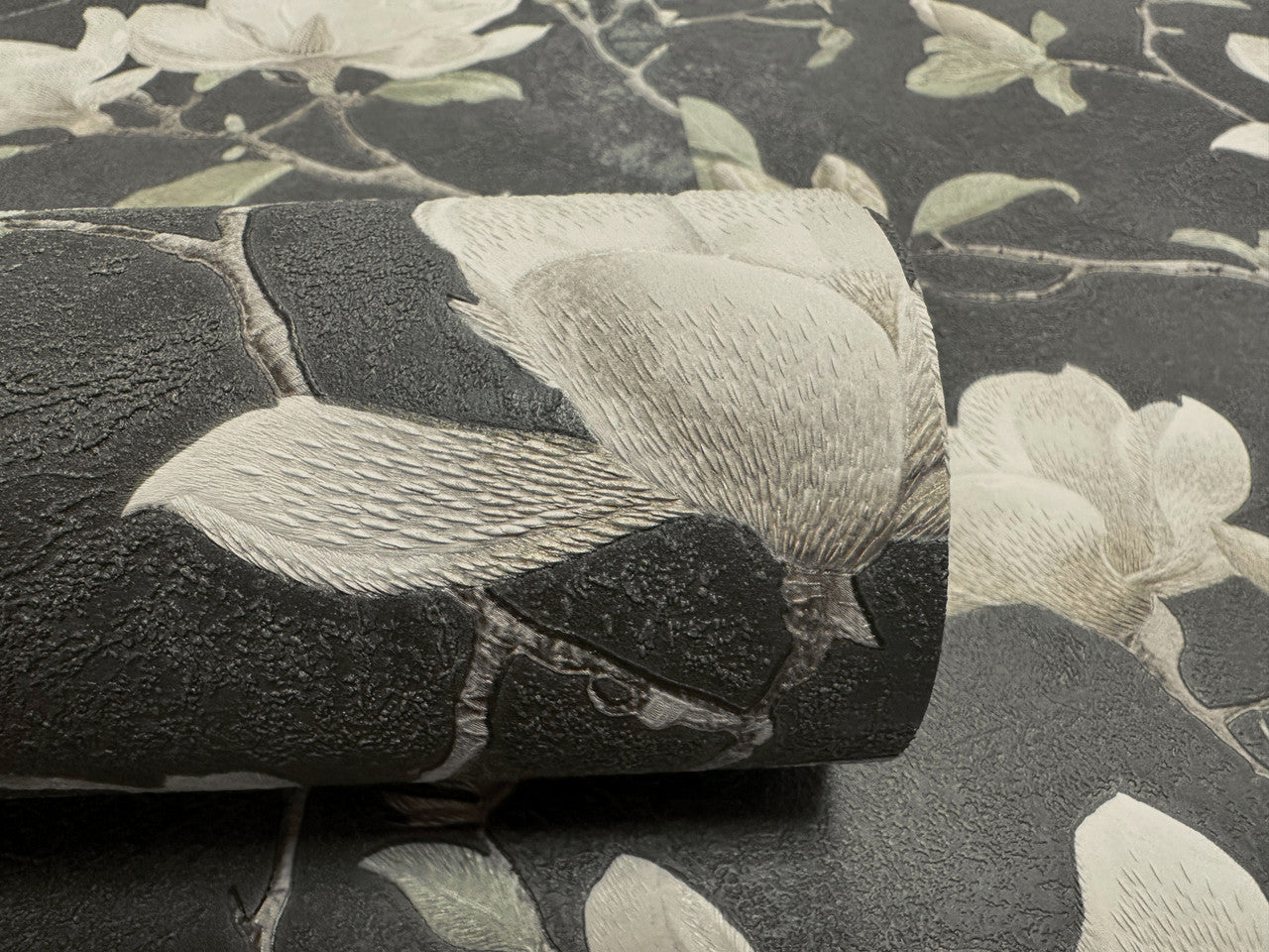 36403 Petalina Charcoal Opus Wallpaper by Holden Decor