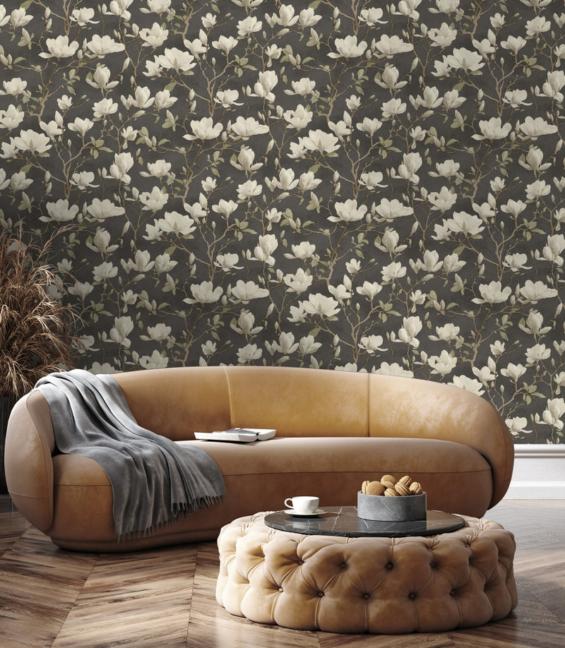 36403 Petalina Charcoal Opus Wallpaper by Holden Decor