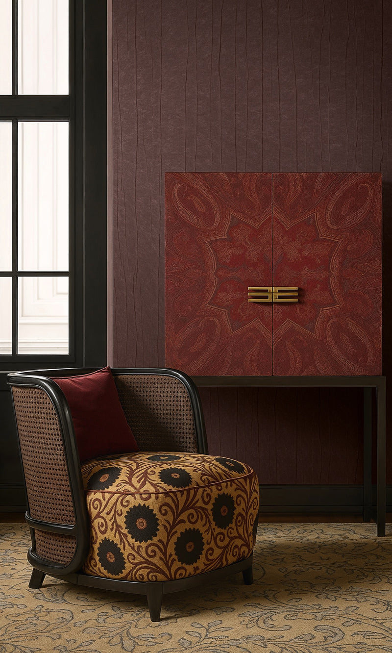 Folded Drape Red Craft Wallpaper by Galerie | 36624