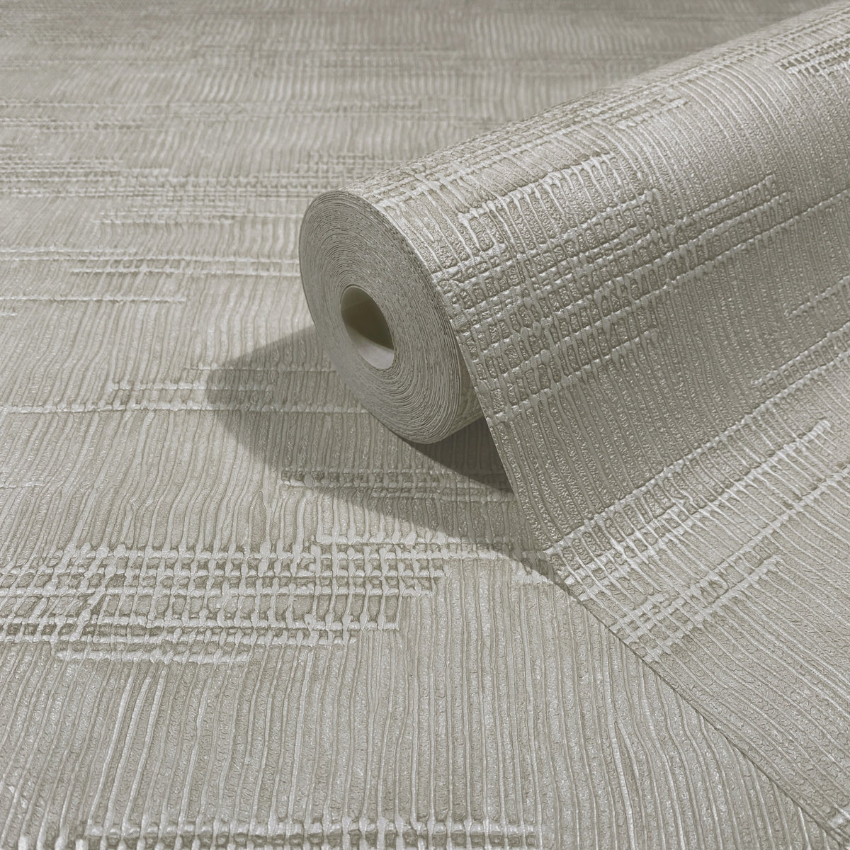 Woven Line Beige Craft Wallpaper by Galerie | 36628