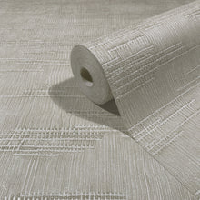 Woven Line Beige Craft Wallpaper by Galerie | 36628