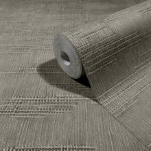 Woven Line Silver Grey Craft Wallpaper by Galerie | 36629