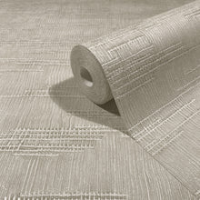 Woven Line Beige Craft Wallpaper by Galerie | 36631