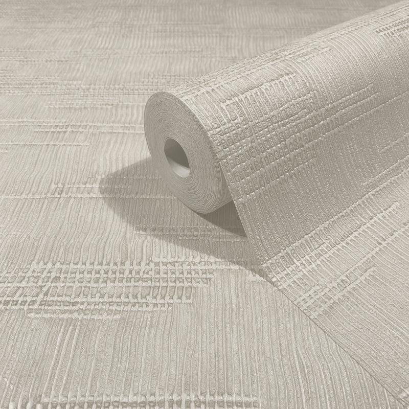 Woven Line Beige Craft Wallpaper by Galerie | 36632