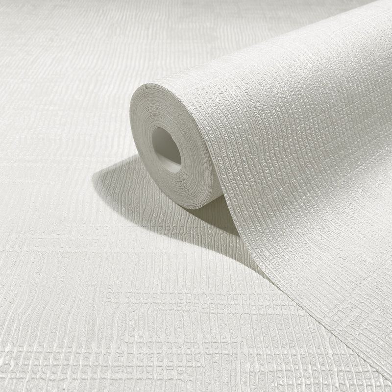 Woven Line White Craft Wallpaper by Galerie | 36633