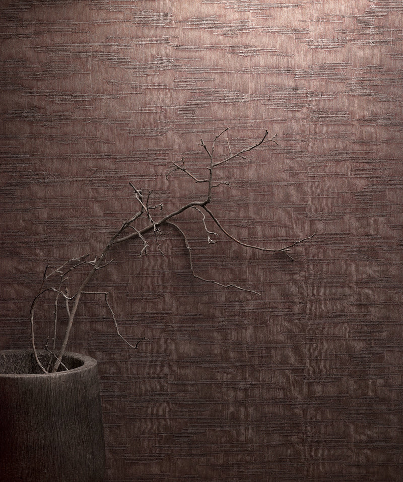 Woven Line Red Craft Wallpaper by Galerie | 36634