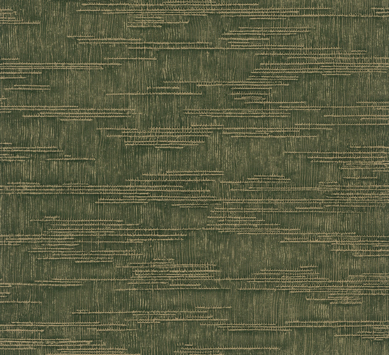 Woven Line Green Craft Wallpaper by Galerie | 36635