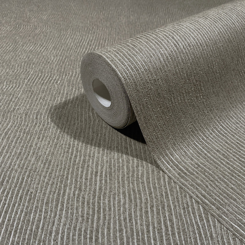 Vertical Line Silver Grey Craft Wallpaper by Galerie | 36637