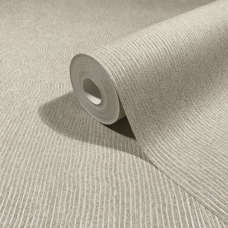 Vertical Line Beige Craft Wallpaper by Galerie | 36639