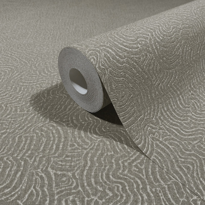 Zen Garden Silver Grey Craft Wallpaper by Galerie | 36644