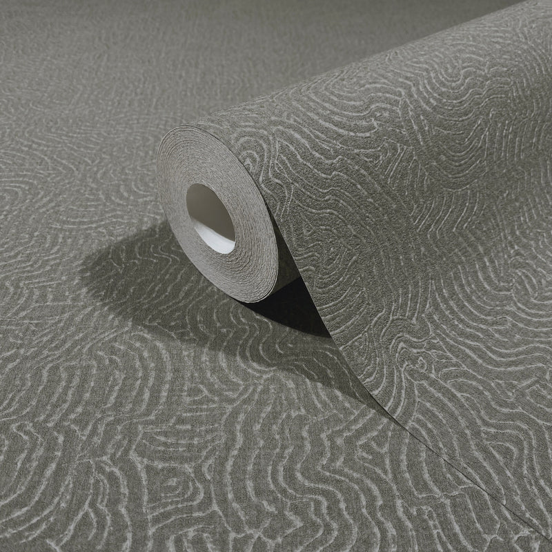 Zen Garden Silver Grey Craft Wallpaper by Galerie | 36645