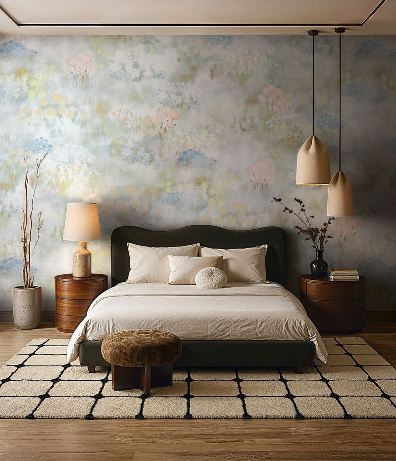 Wildflower Meadow Green Craft Mural by Galerie | 36650