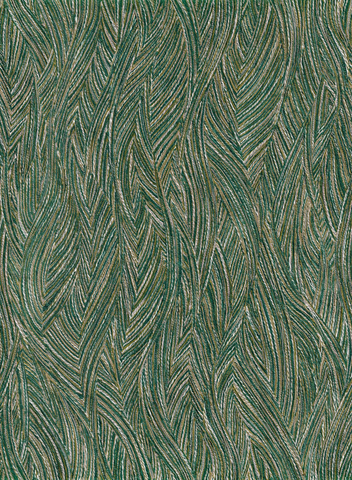 Flowing Plume Green Craft Mural by Galerie | 36653