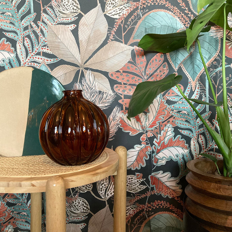 3780 Eden Leaf Charcoal Wallpaper by Belgravia