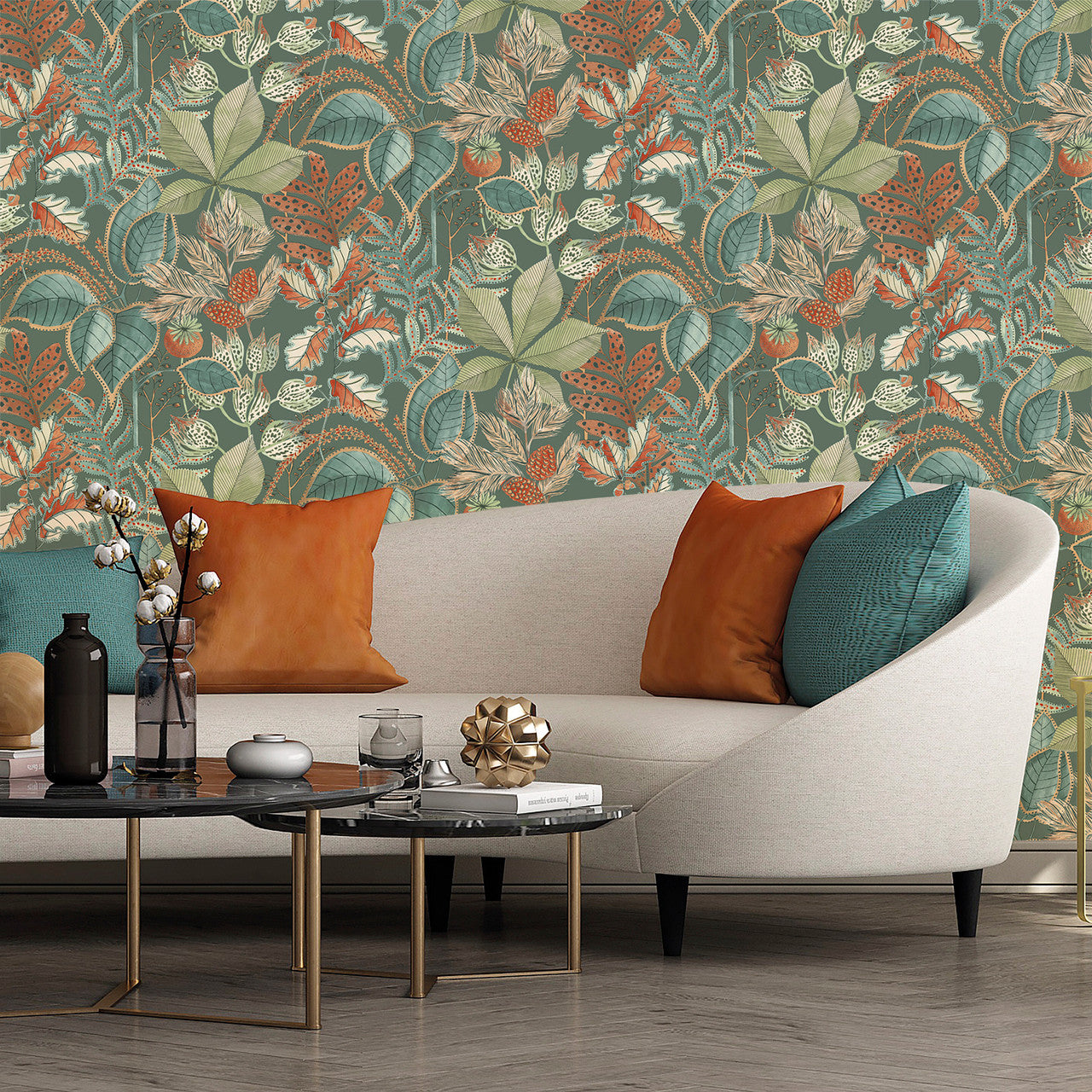 3781 Eden Leaf Green Wallpaper by Belgravia