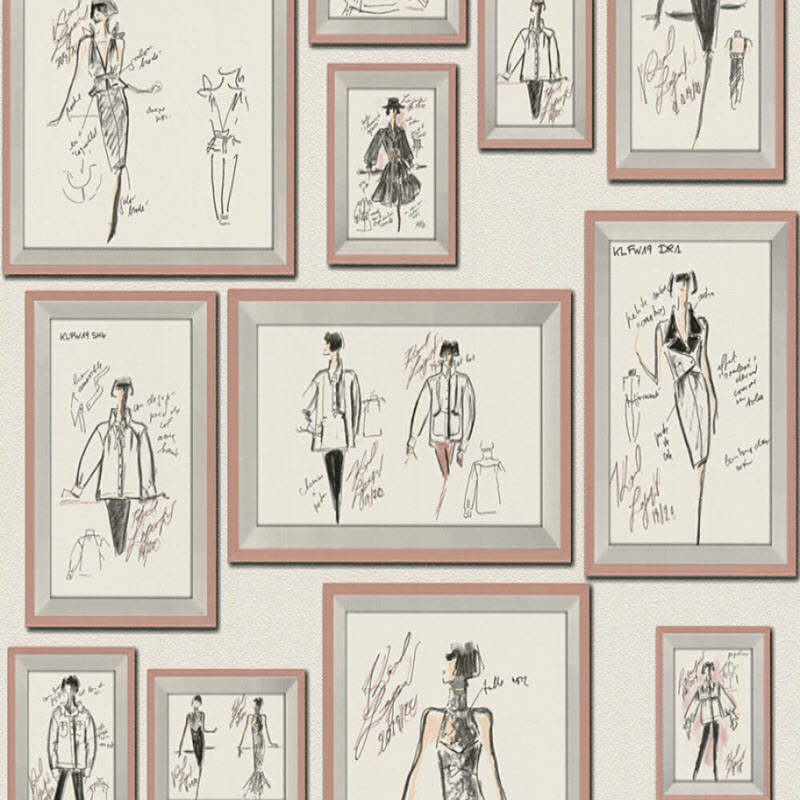37846-4 Sketch Karl Lagerfeld Wallpaper by A S Creation
