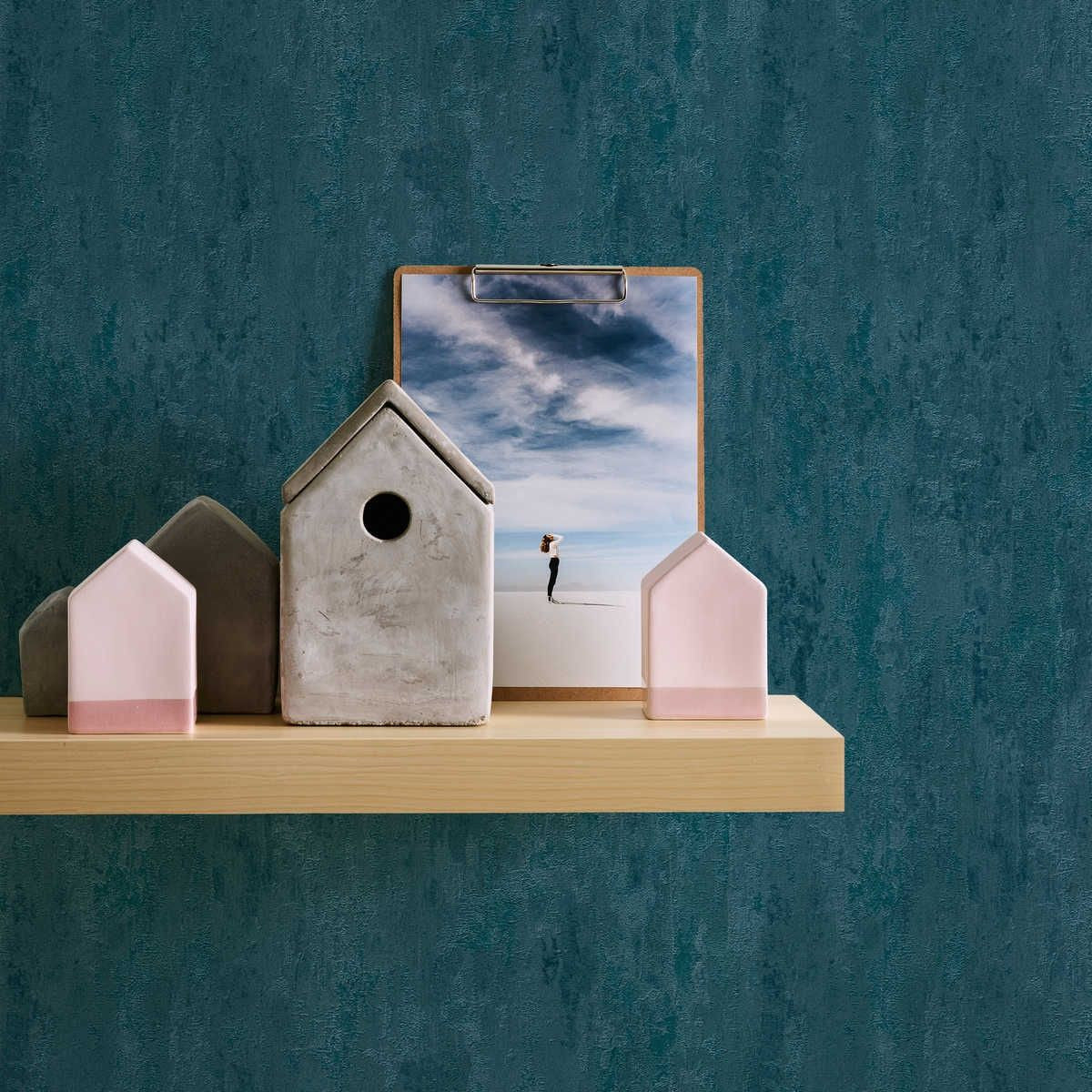 38044-5 Industrial Teal Texture Wallpaper By A S Creation