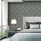 GB 3850 Luciano Geo Charcoal Wallpaper By Belgravia
