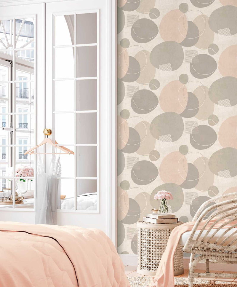 38595-2 Geo Effect Beige Wallpaper by A S Creation