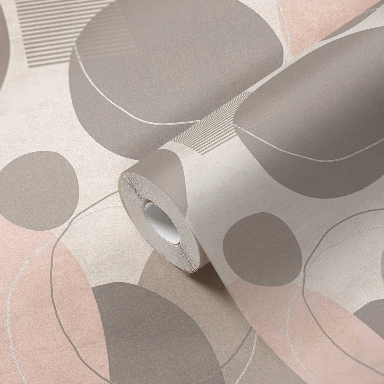 38595-2 Geo Effect Beige Wallpaper by A S Creation