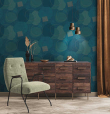 38595-3 Geo Effect Blue Wallpaper by A S Creation