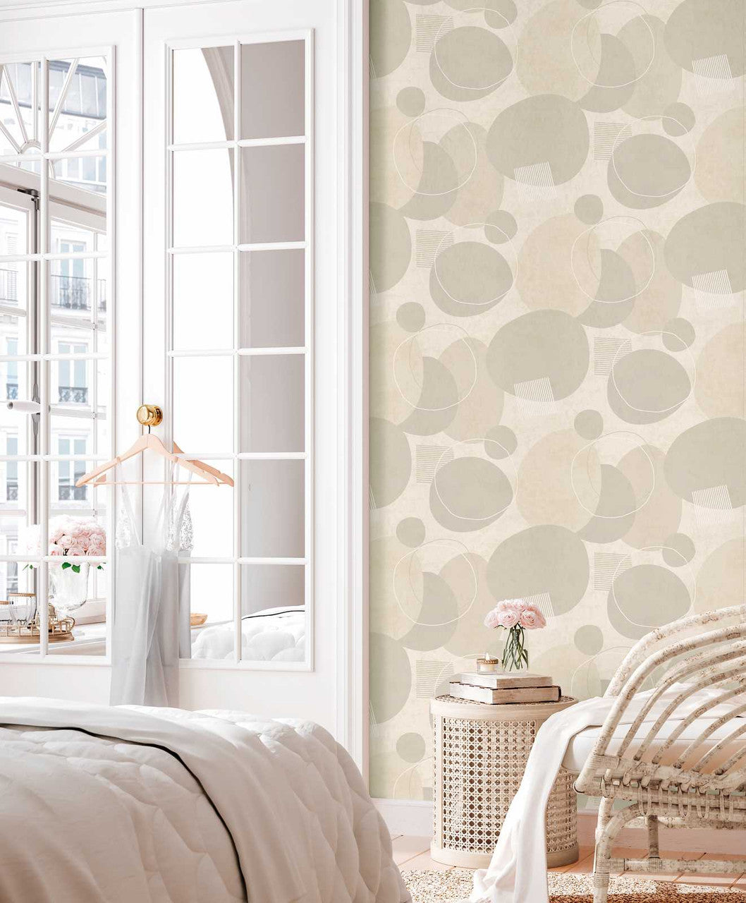 38595-4 Geo Effect Beige Wallpaper by A S Creation