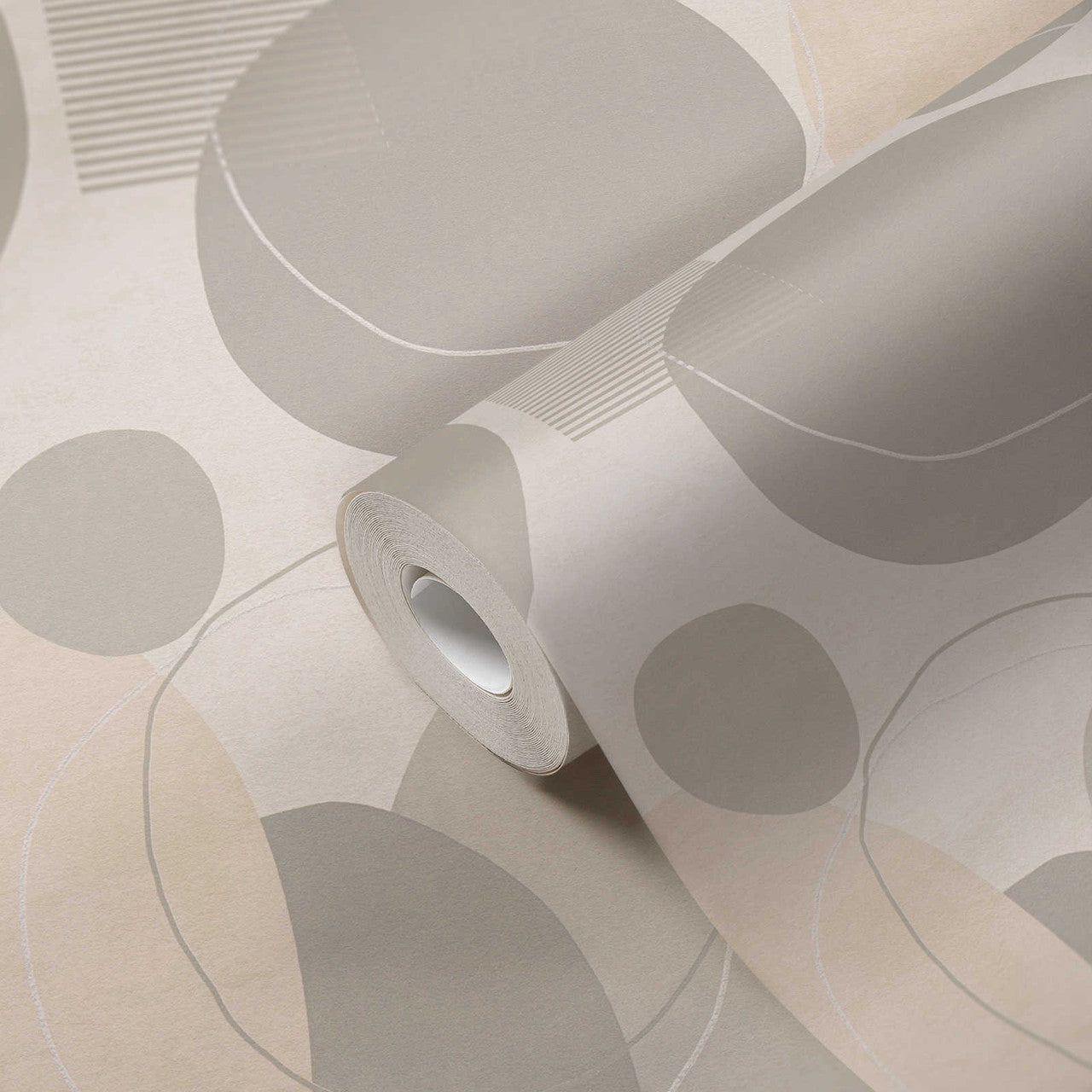 38595-4 Geo Effect Beige Wallpaper by A S Creation
