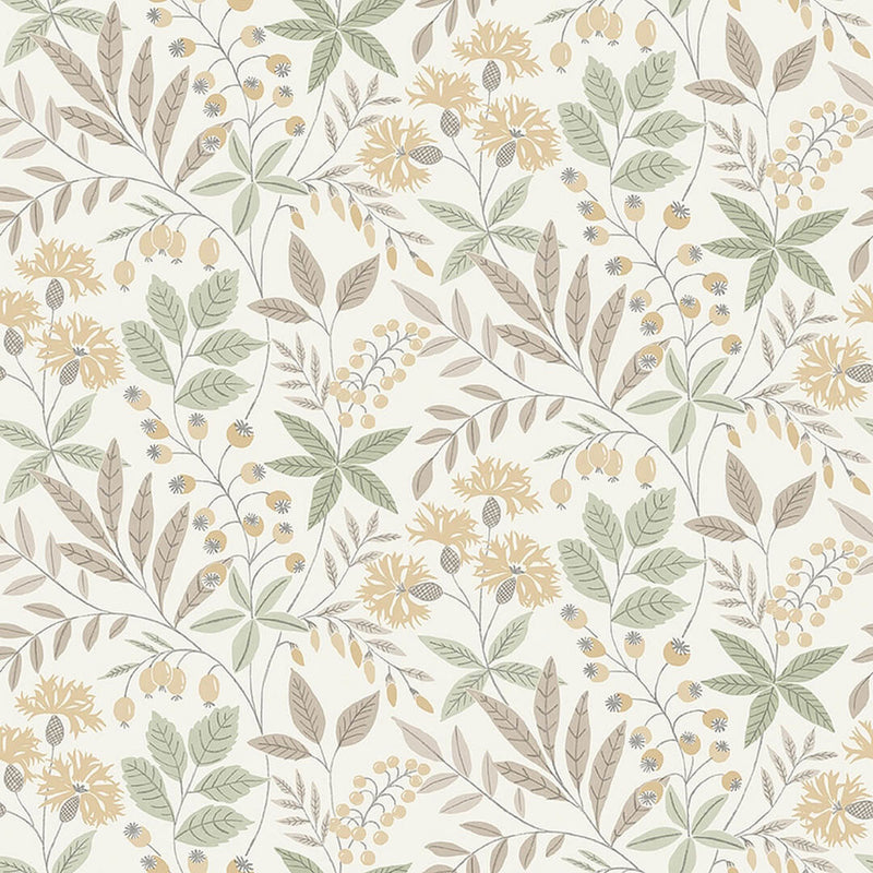 38752 Wilma Borosan Hem Green / Yellow Wallpaper by Borastapeter
