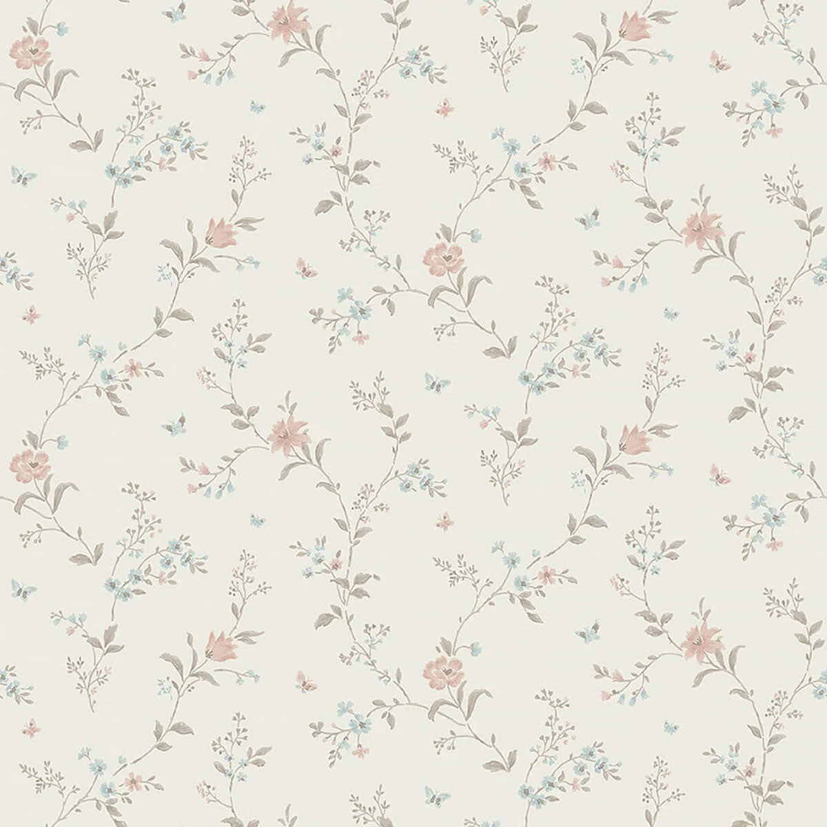 38754 Viktoria Borosan Hem Cream / Pink Wallpaper by Borastapeter