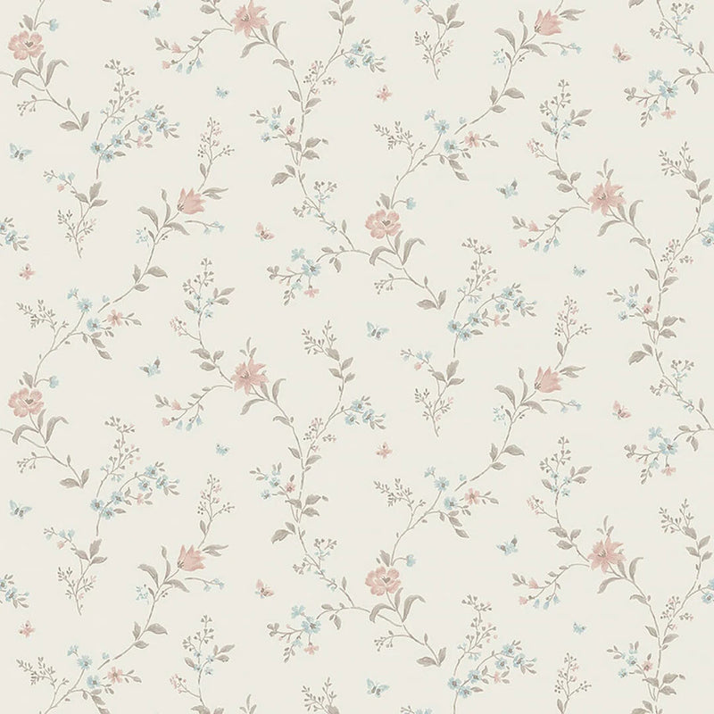38754 Viktoria Borosan Hem Cream / Pink Wallpaper by Borastapeter