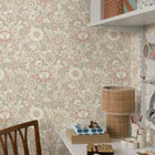 38761 Sonja Borosan Hem Green / Red Wallpaper by Borastapeter